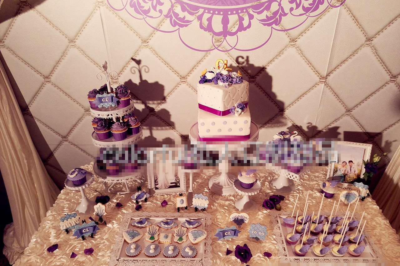 colorful私人订制甜品——紫色浪漫婚礼甜品