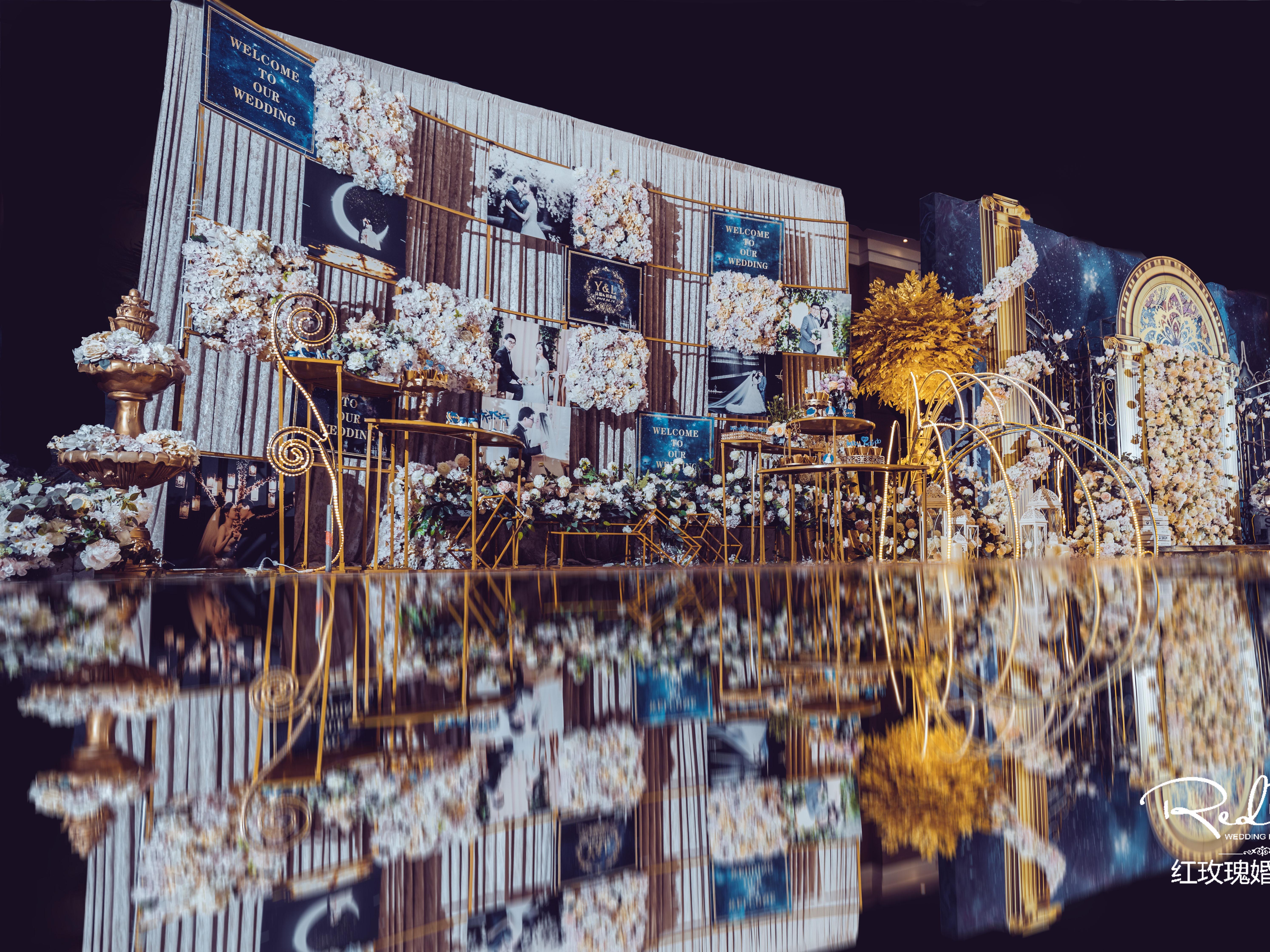 繁华似锦-复古城堡风-蓝金色-锡州花园酒店