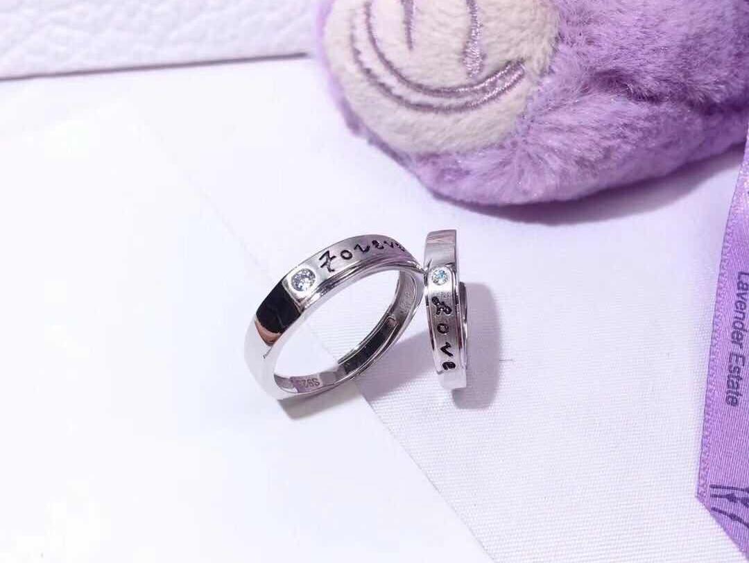韓版簡約原創(chuàng)婚戒情侶戒指支持定制買就送