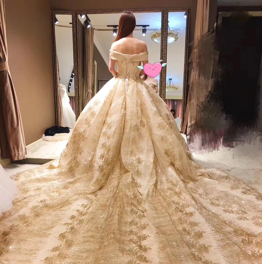 【巴洛克】奢华重工纯手工系金色婚纱