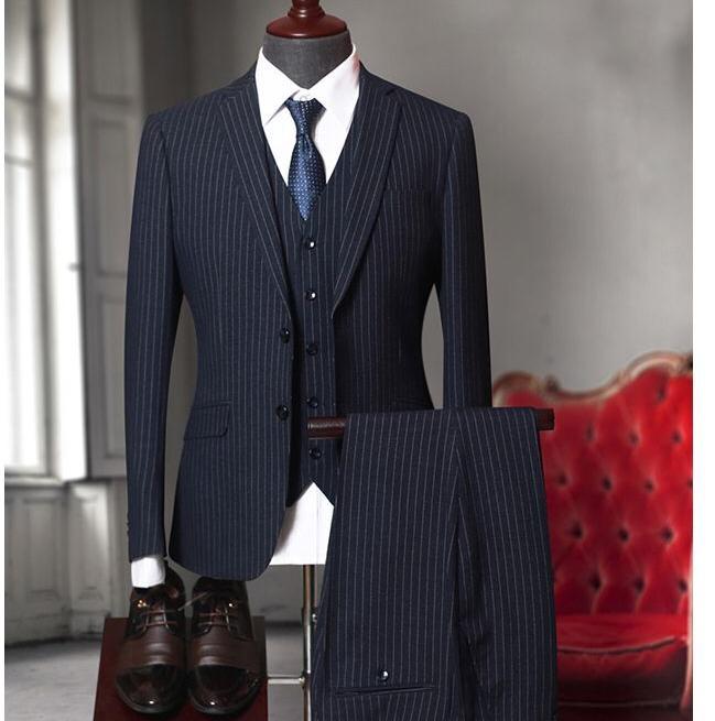 【西服宇钿】手工定制男士条纹商务休闲西服
