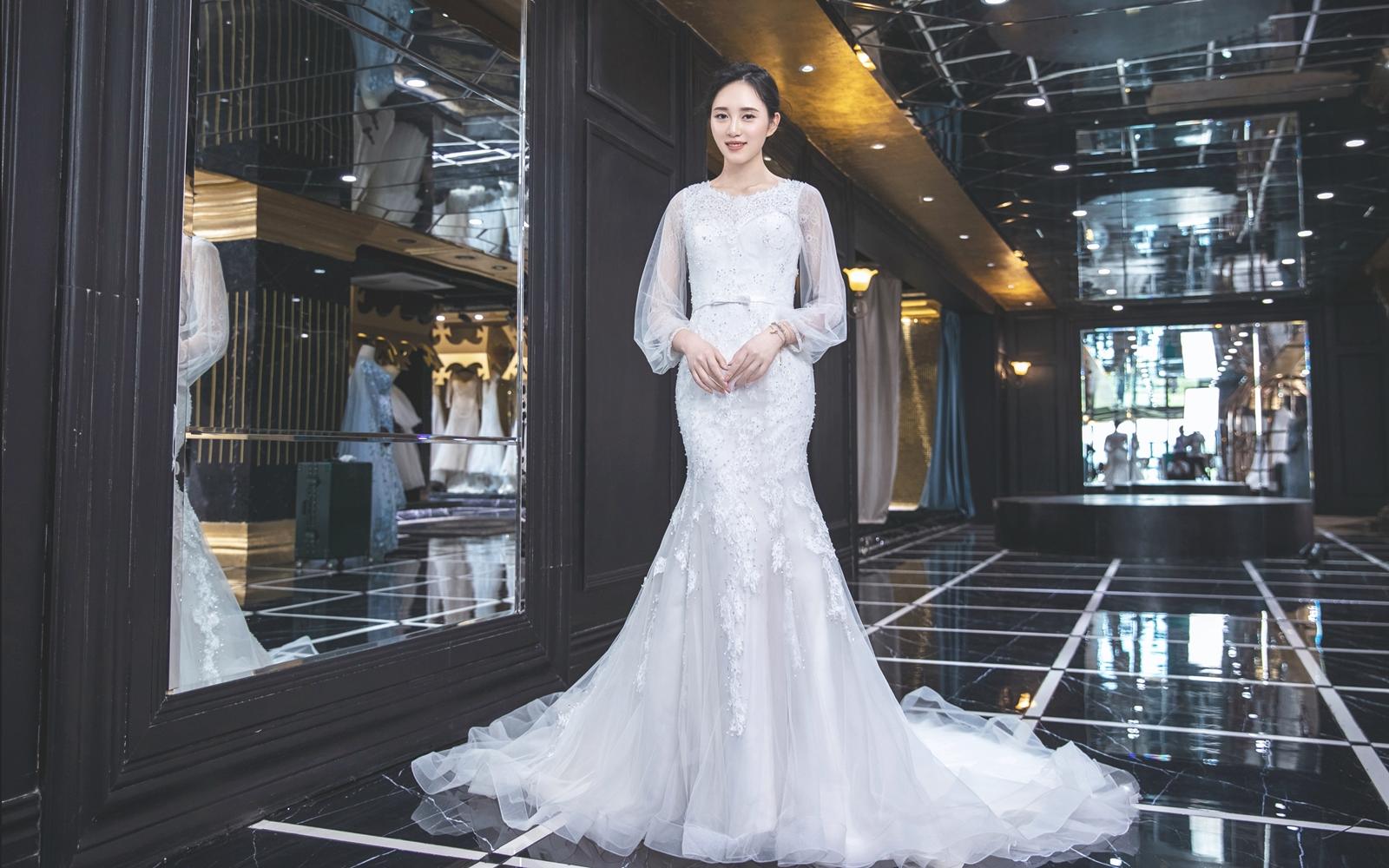 婉纱仙妮-2018高级定制款婚纱-手工制作婚纱