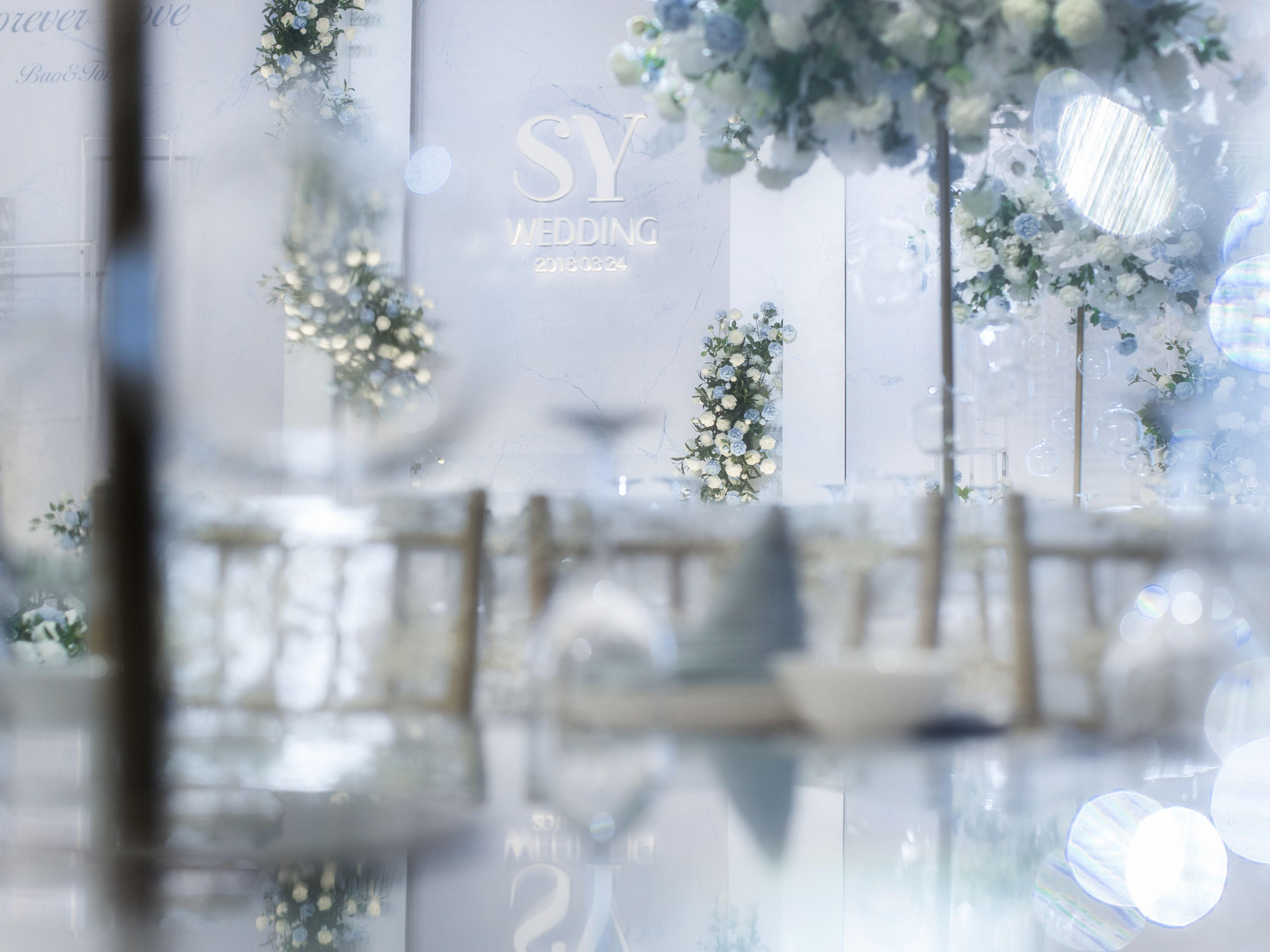 [铂琳婚礼]清新素雅淡蓝色主题定制婚礼