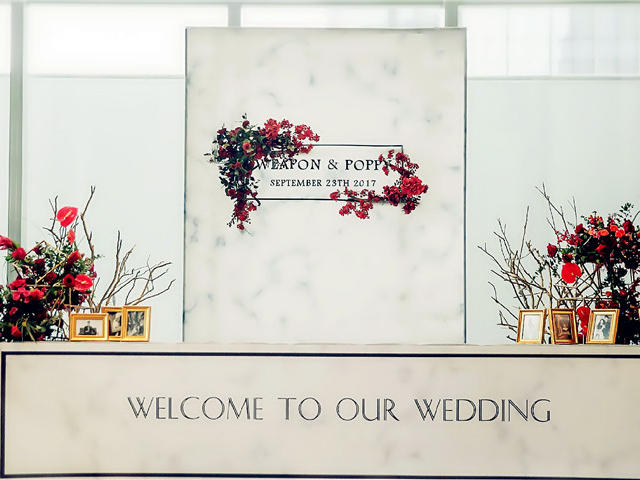 红，黑，白，三元素浪漫婚礼