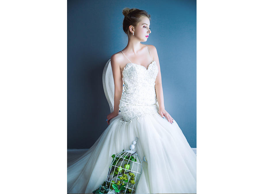 吊带鱼尾美背款+礼服+出门中式