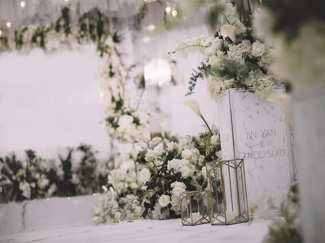 莫里婚礼 小幸运｜白绿大理石纹主题婚礼