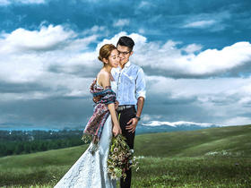 南京旅拍婚纱摄影唯美草原外景婚纱照纪绪摄影工作室