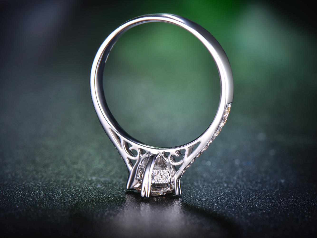 【情定威尼斯】 白18K金50分钻石女士戒指