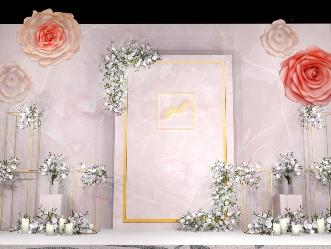 HR限时特惠 粉色大理石 心弦主题婚礼 优惠大促
