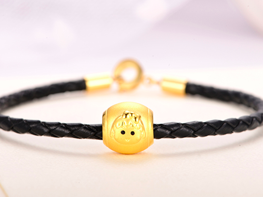 【黄金小丸子】系列 3D硬金配饰 小丸子蝴蝶结配