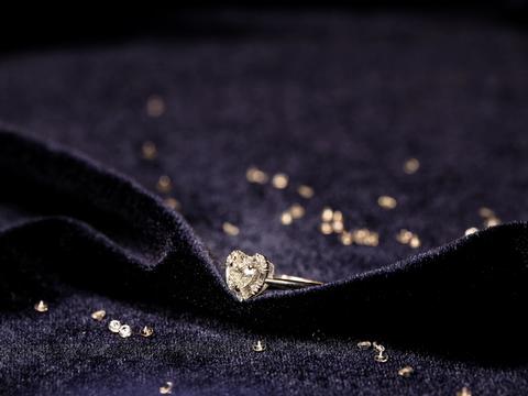 【永恒的爱】-铂金心形钻石戒指
