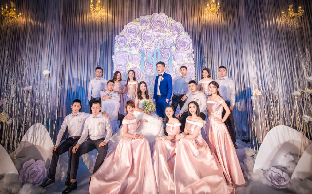 灰蓝色大气简约ins风婚礼