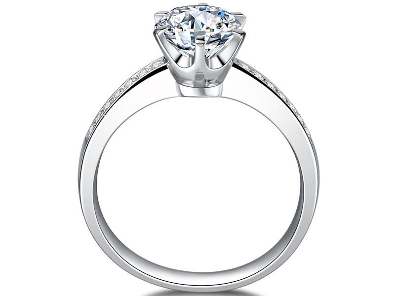 特际定制结婚钻石钻戒女婚戒50分定制款-女王桂冠