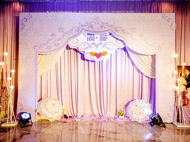 中小型 韩式酒店浅紫深紫婚礼 浪漫温馨 含四大金刚