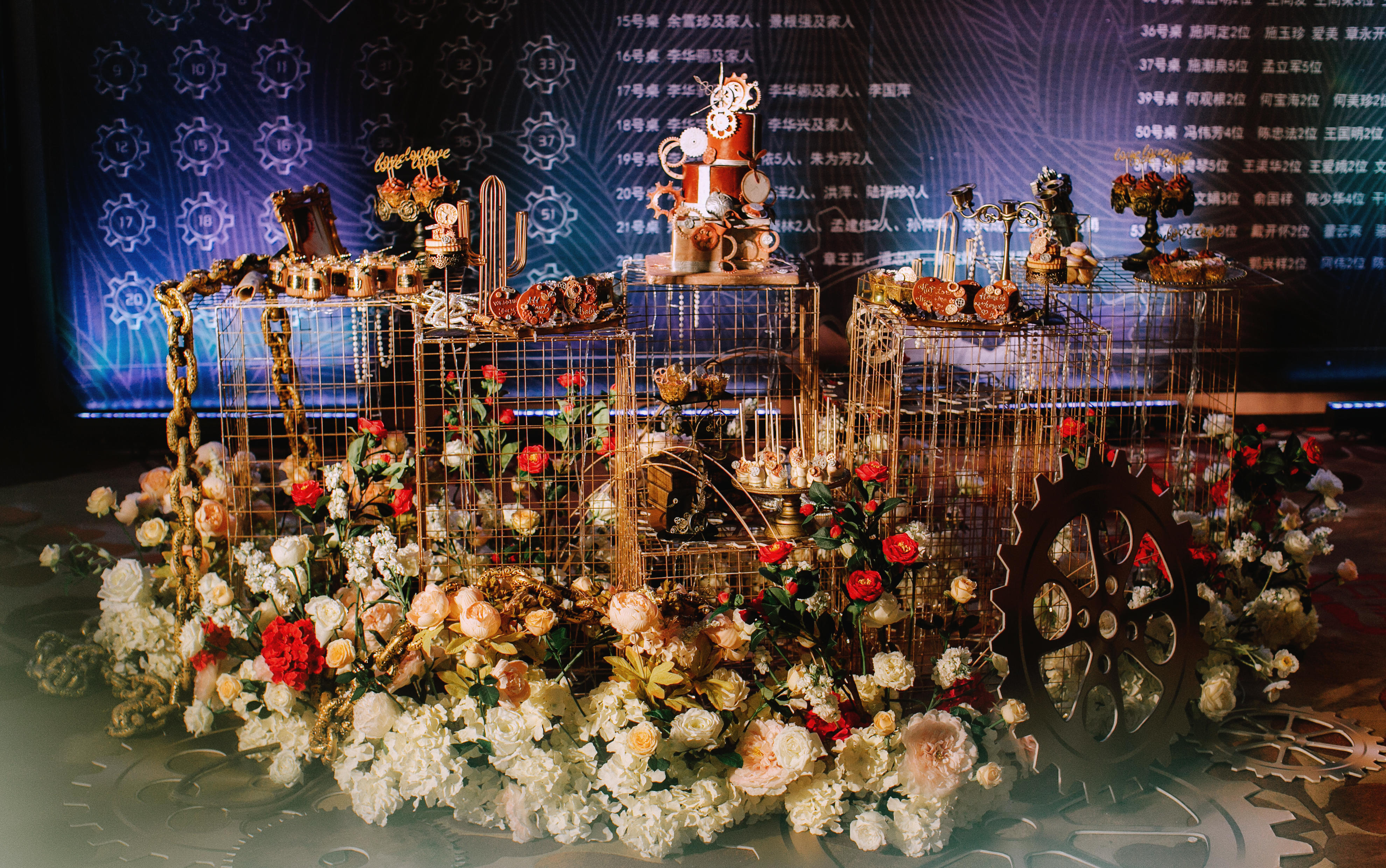 洛蜜塔Latour|蒸汽朋克主题婚礼甜品台