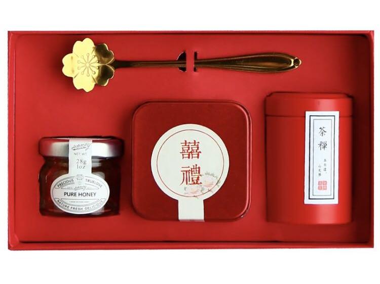 中國風(fēng)  中式喜糖盒   紅色喜糖盒套裝