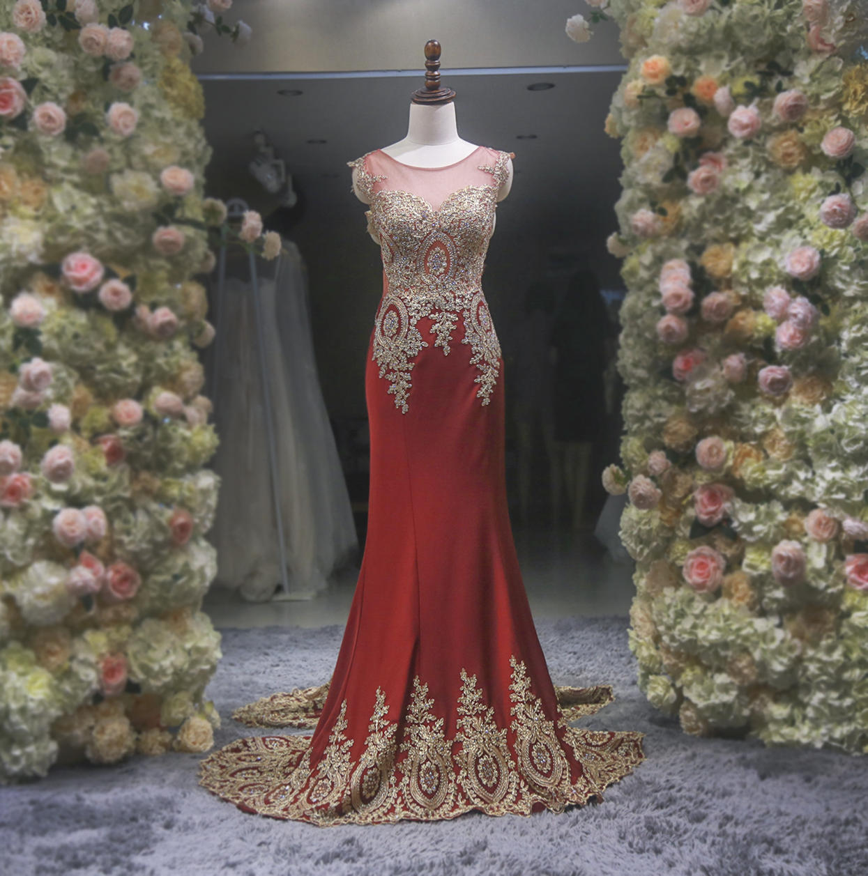 艾依婚纱）经典款红色敬酒服（店内实拍非淘宝款）
