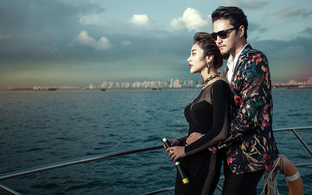 欧洲小镇+海景+沙滩+游艇特色风格拍摄