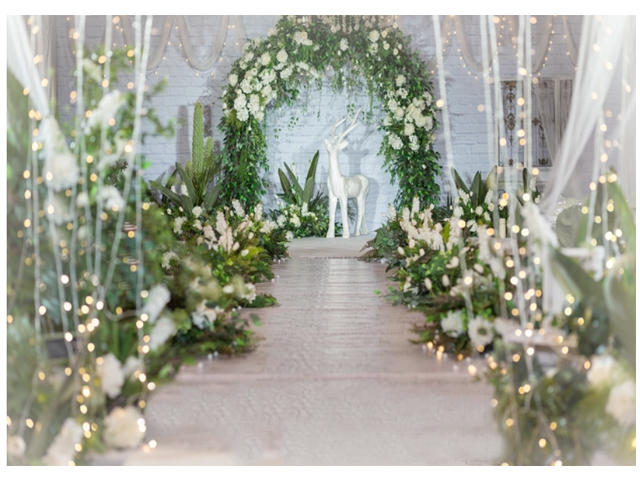 清新白绿色系婚礼（包含四大）