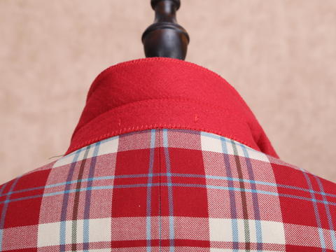红领西服高级定制——红色格子戗驳领休闲单西