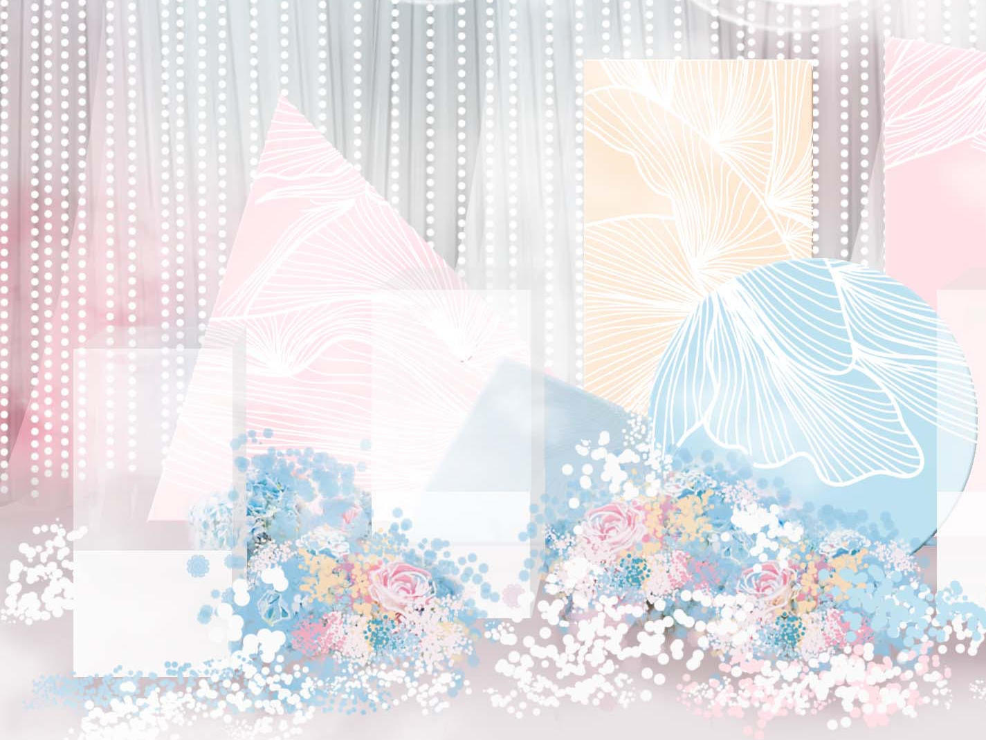 莫妮卡婚礼 粉蓝公主风梦幻系婚礼案例