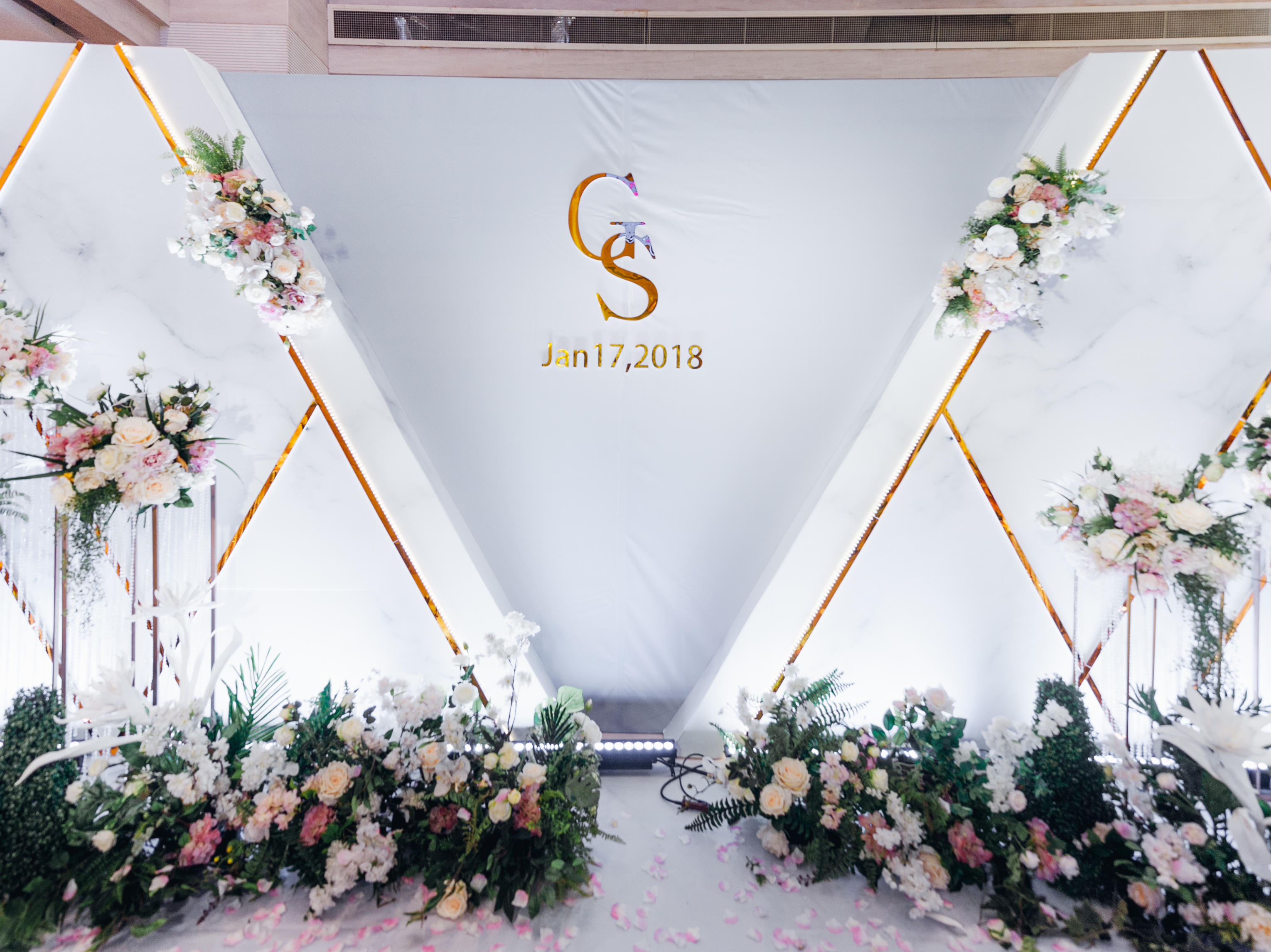 【花好月圆】大理石 小清新风 白绿 简约