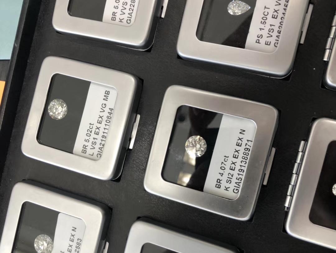 50分GIA裸钻H/vs2/3ex/n无奶咖绿