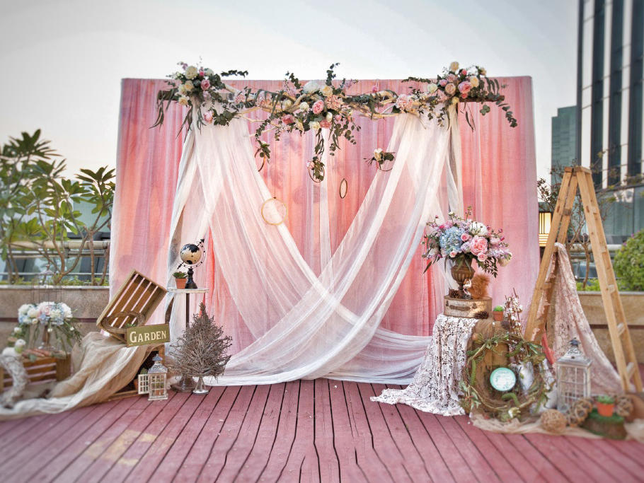 【恩驰创意婚礼】淡粉色户外婚礼