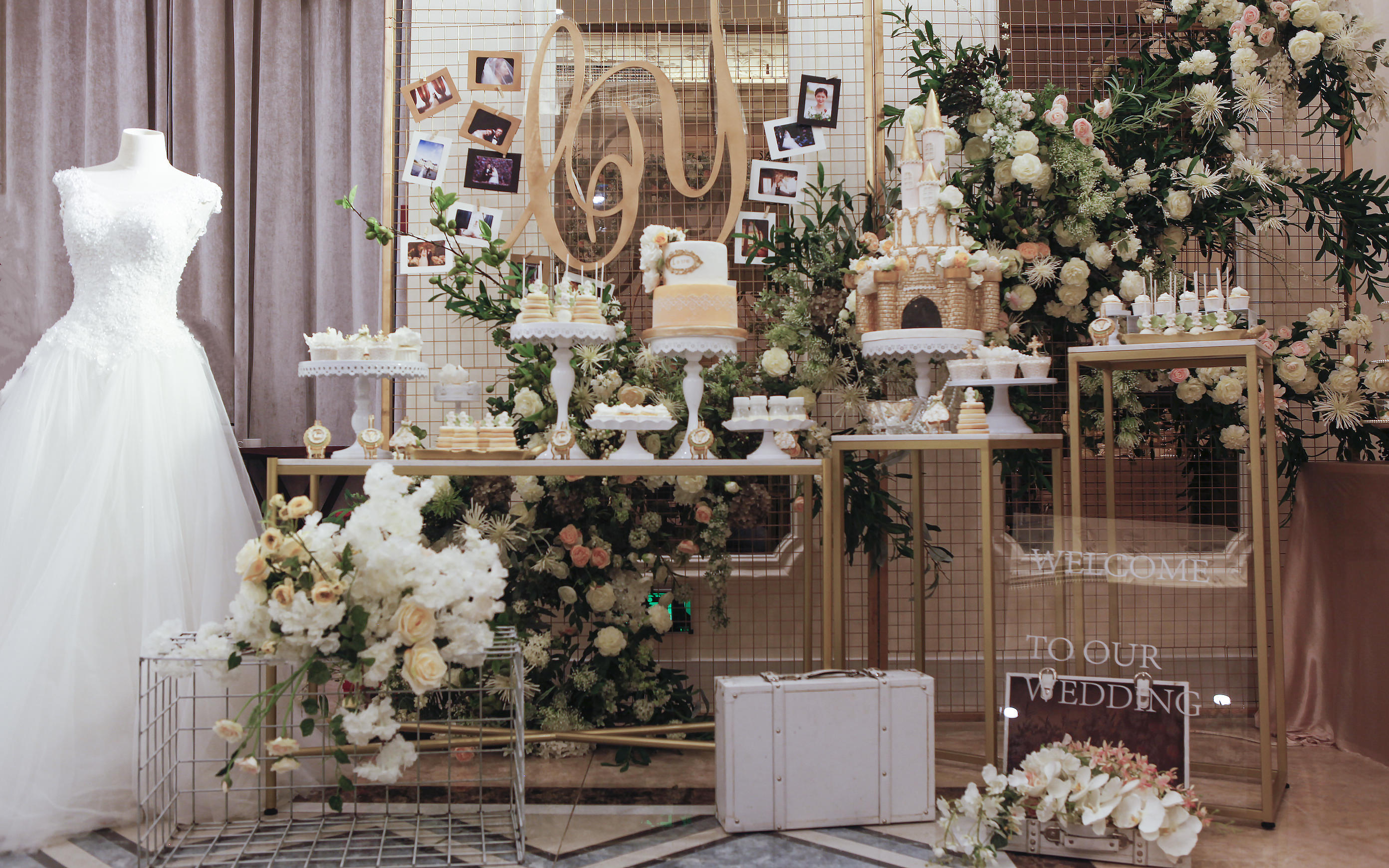 【晶品甜品台】“爱浇筑的城堡”主题婚礼蛋糕