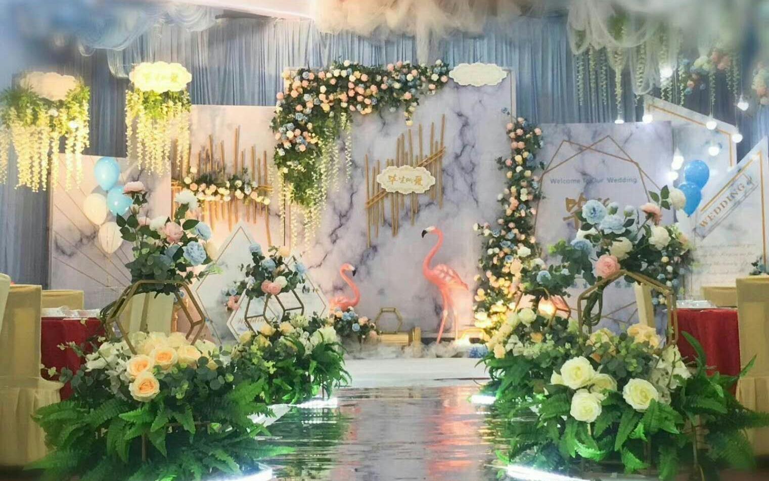 简约白色大理石背景主题婚礼