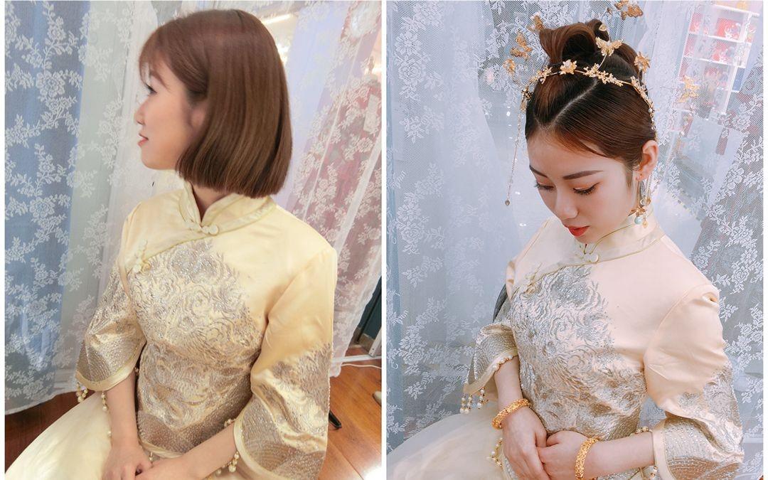 【匠心美妆】短发新娘也可以打造中式造型哦
