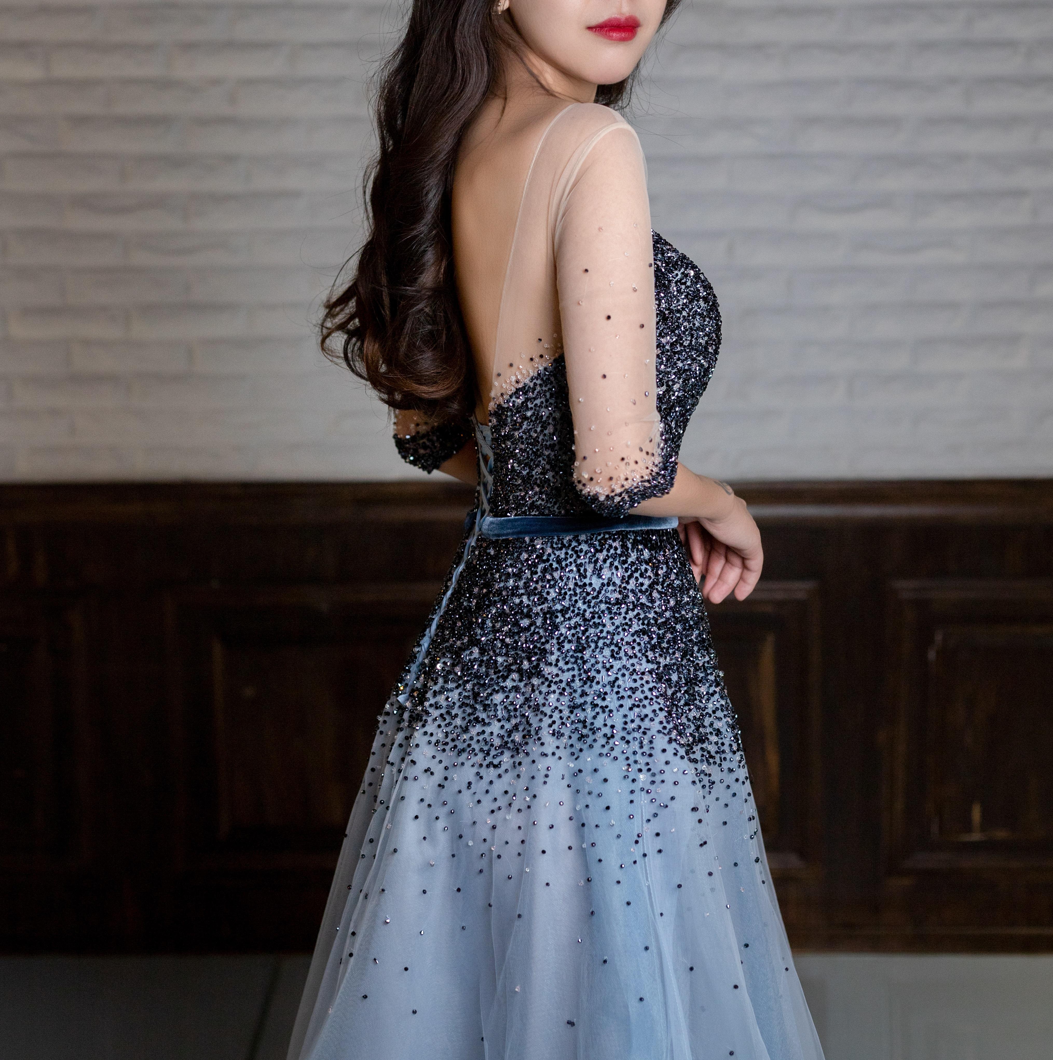 【斑马嫁衣】手工钉珠气质礼服