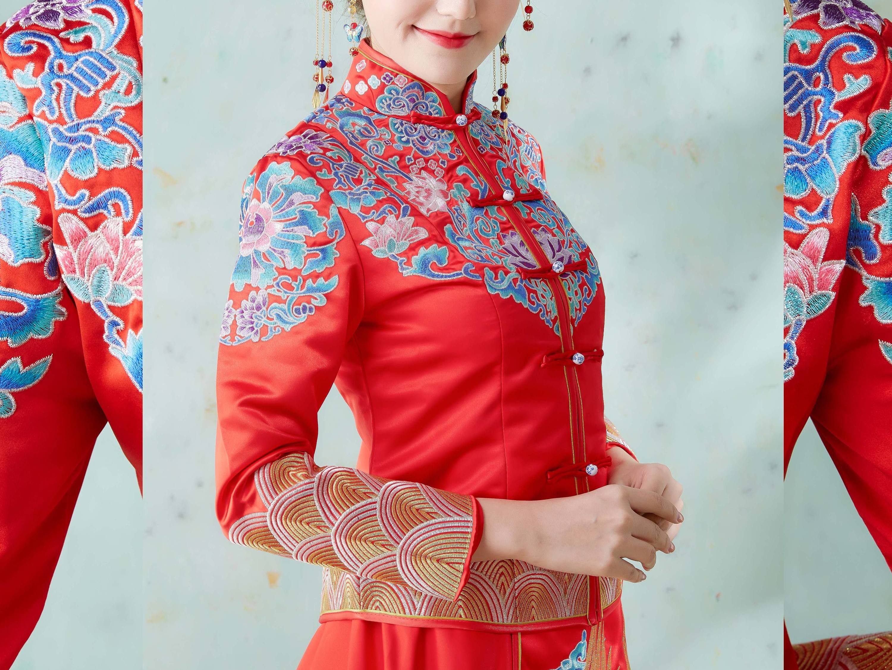 高端奢华大拖尾婚纱+新款刺绣秀禾服+敬酒服