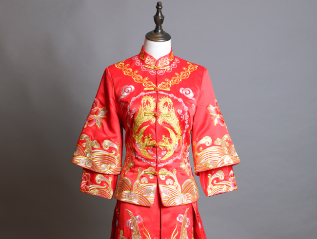 【臻一婚纱】臻情超值两件套组 出门纱+敬酒服