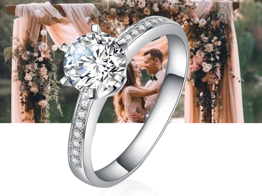 特际定制结婚钻石钻戒女婚戒50分定制款-女王桂冠