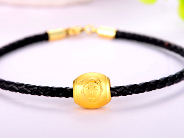 【黄金小丸子】系列 3D硬金配饰 小丸子蝴蝶结配