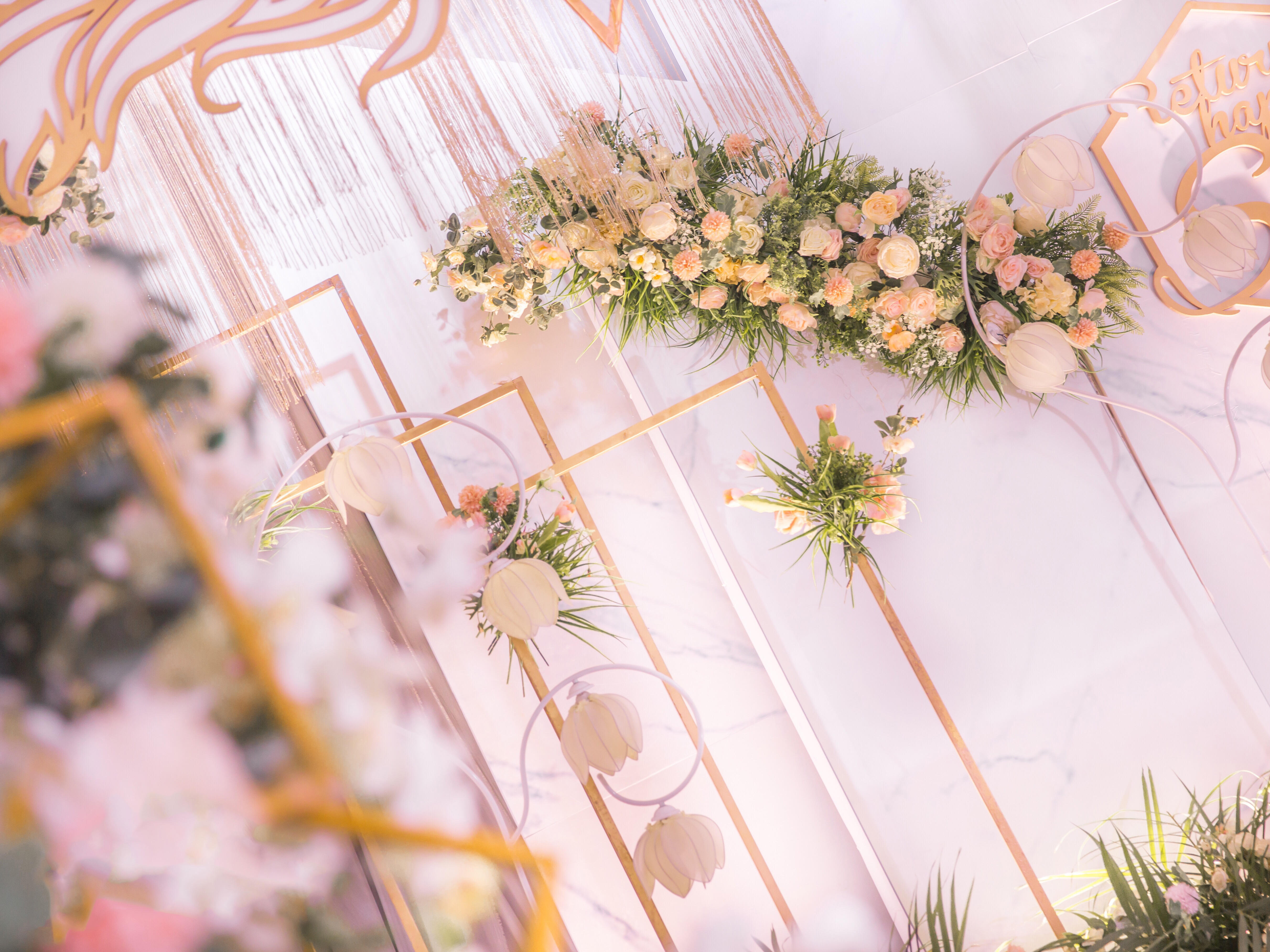 粉色韩式清新风格婚礼会场