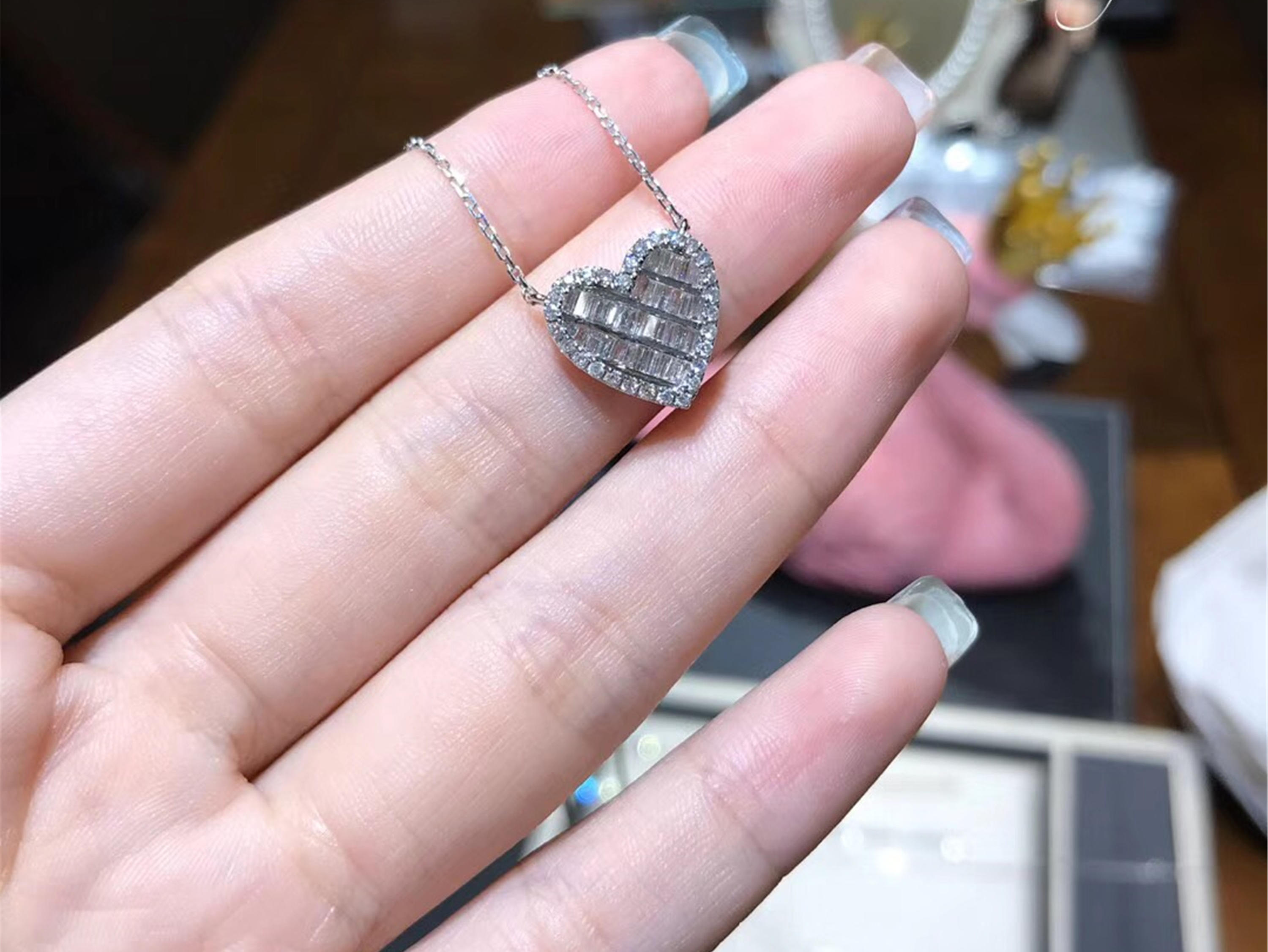 55分心形钻石项链  情人节特推款 