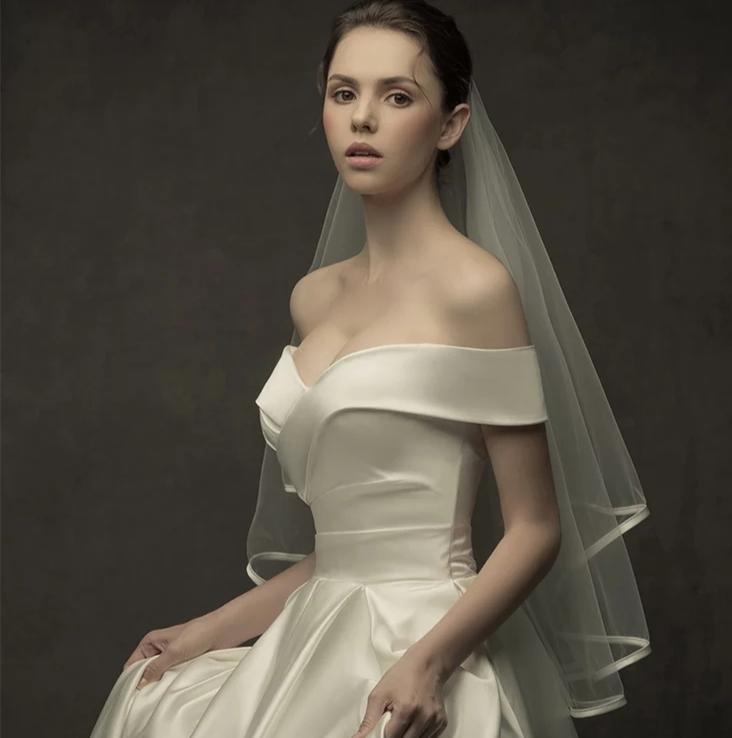 一字肩显瘦纯缎面舒适大拖尾7件套