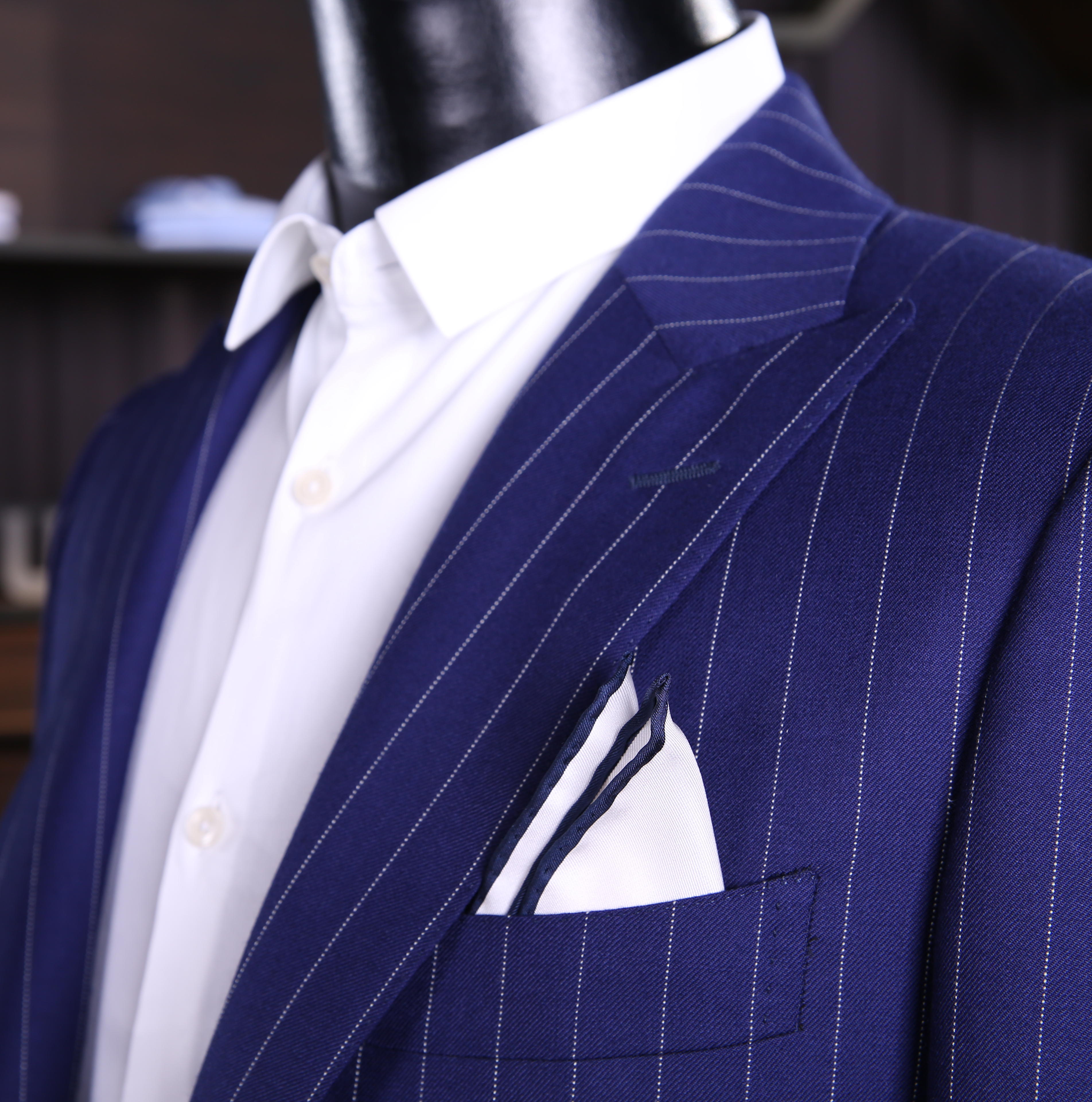 【奢至】正蓝色条纹新郎套西【礼服/商务】