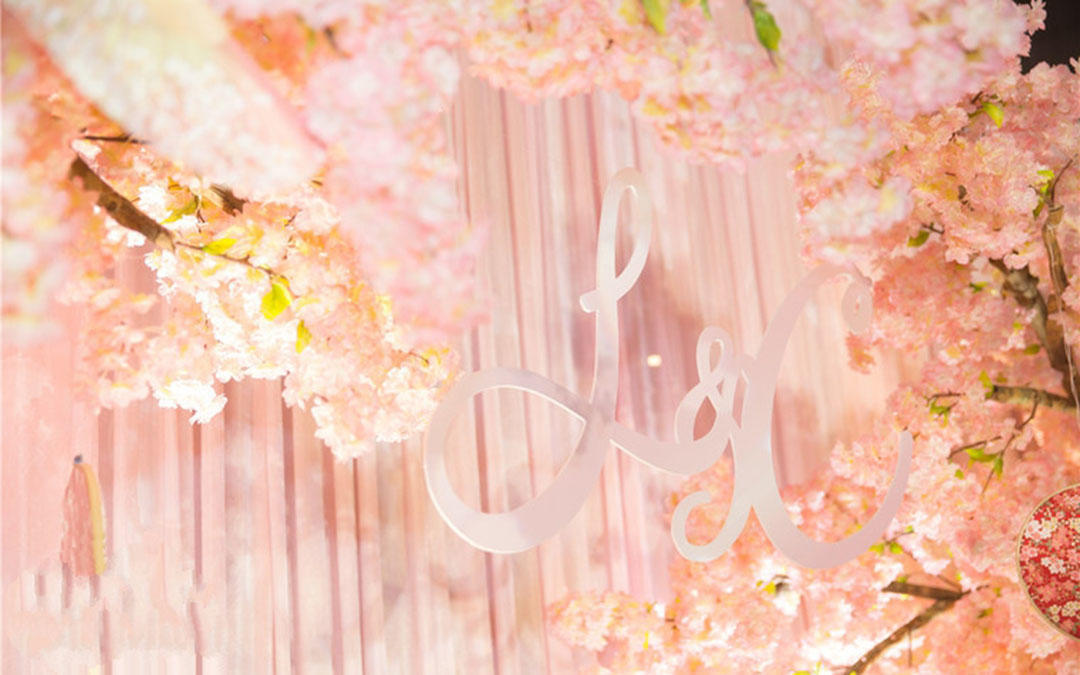 【喜堂婚礼】梦幻奢华蓝色花海吊顶布置·含四大金刚