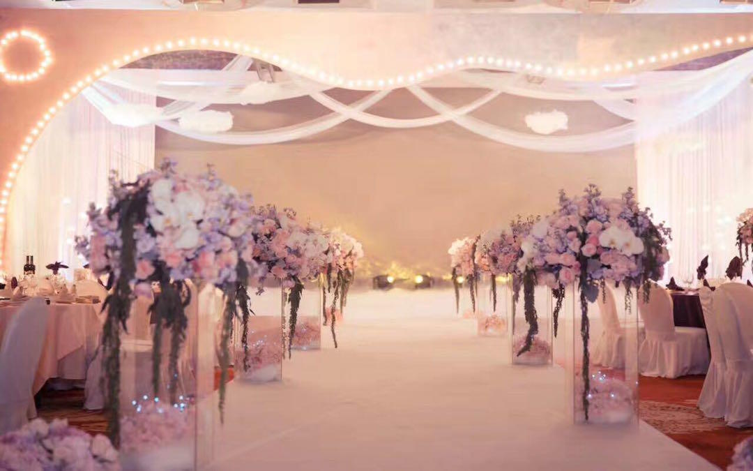 粉色紫色梦幻唯美浪漫主题婚礼