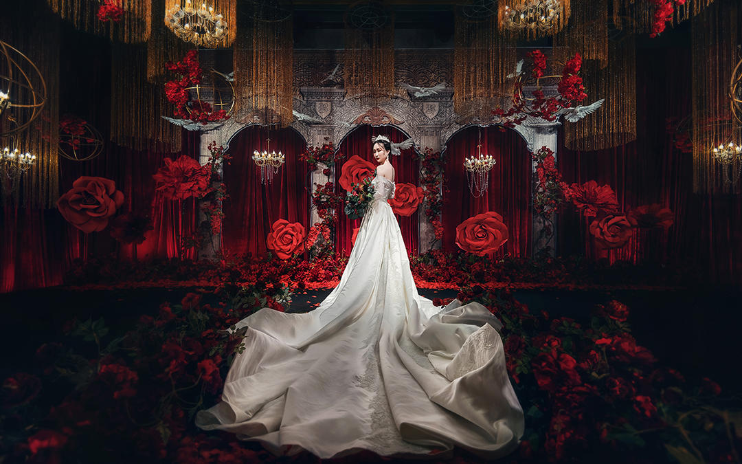 大气红金 唯美复古 黑红金底色 木西视觉婚礼摄像