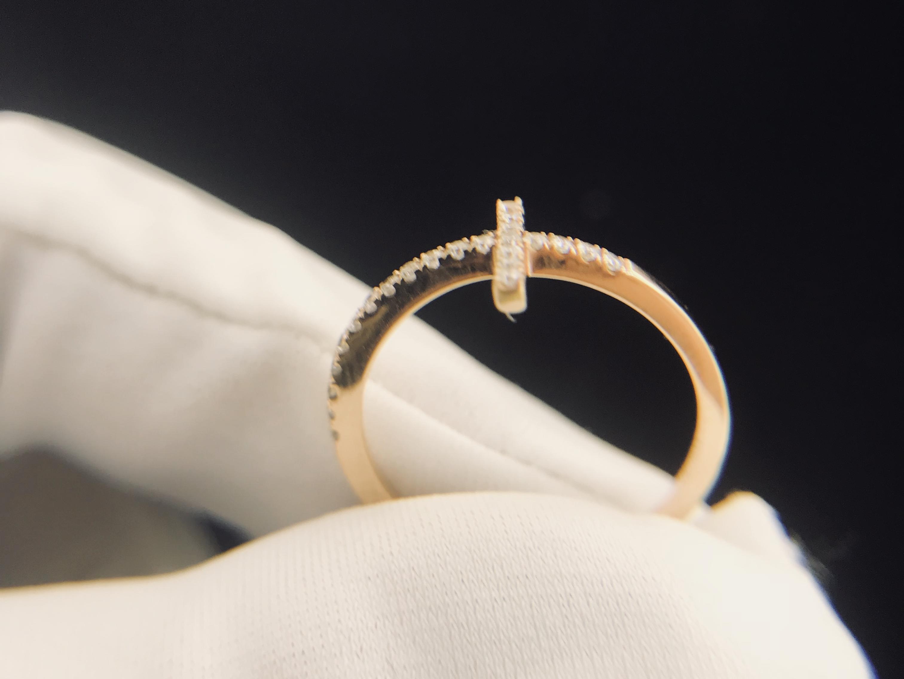 18K红十字架钻石戒指女戒