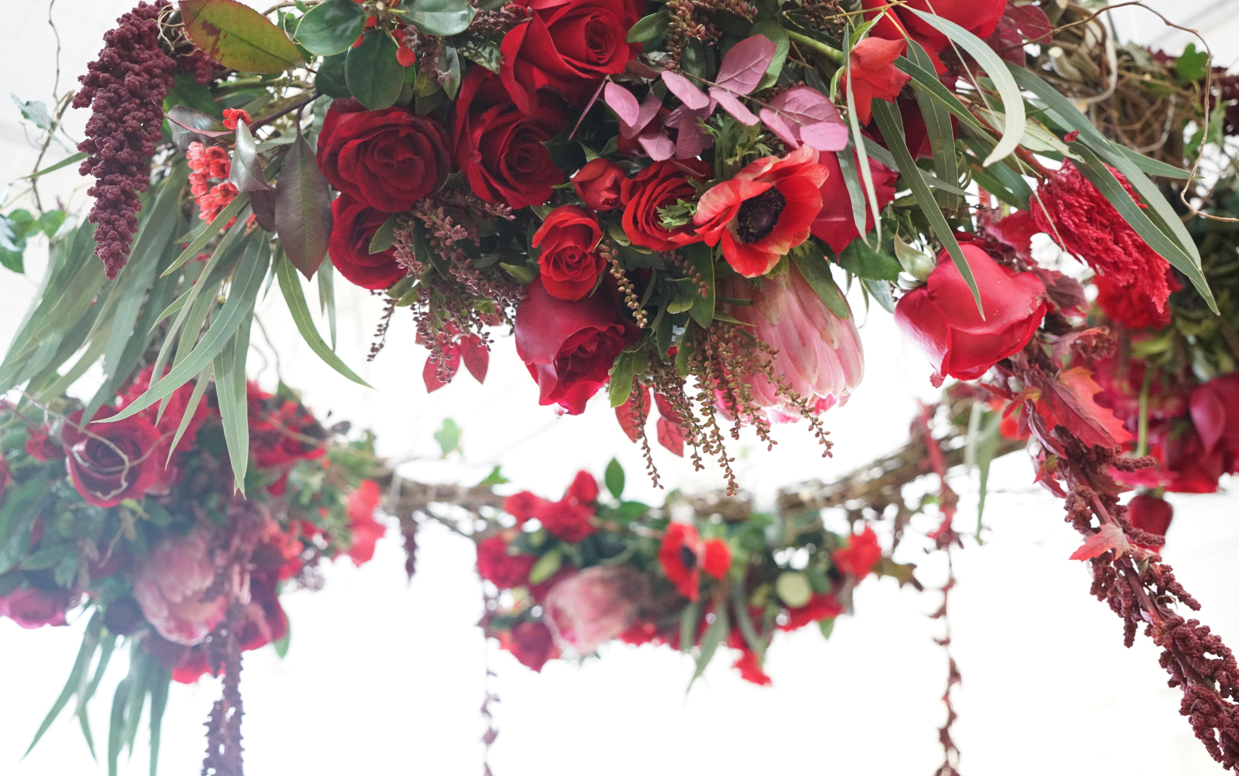 【恬客宴会花艺】红色的浪漫周年庆祝花艺布置