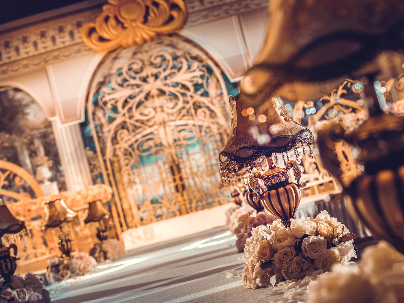 喜悠记丨复古宫廷奢华黑金系婚礼·花熙