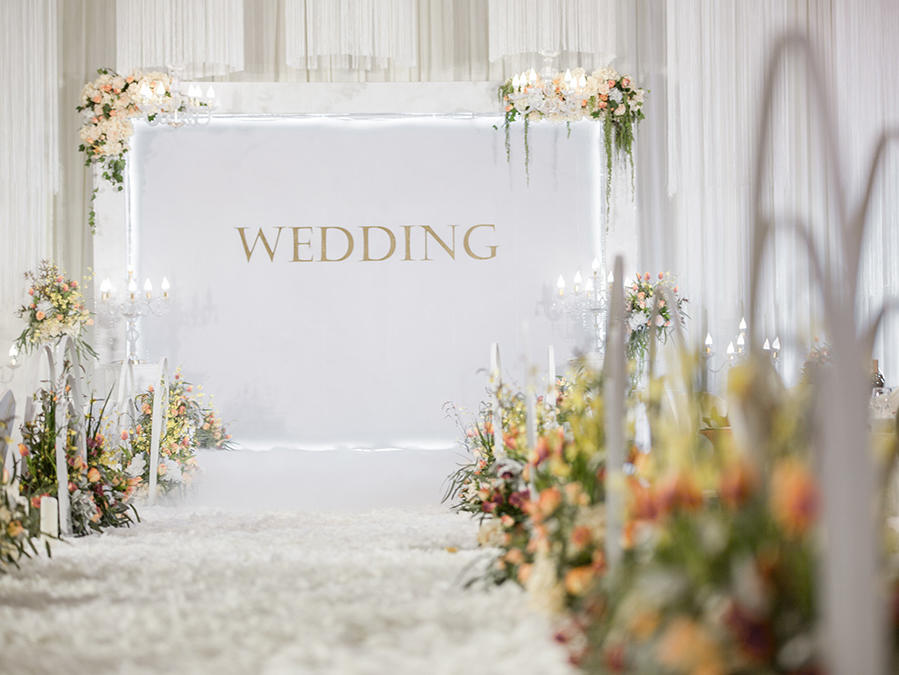 和韵 · 初心  白色、橘色 清新室内婚礼