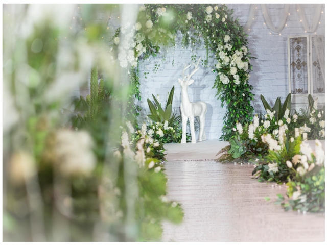 清新白绿色系婚礼（包含四大）