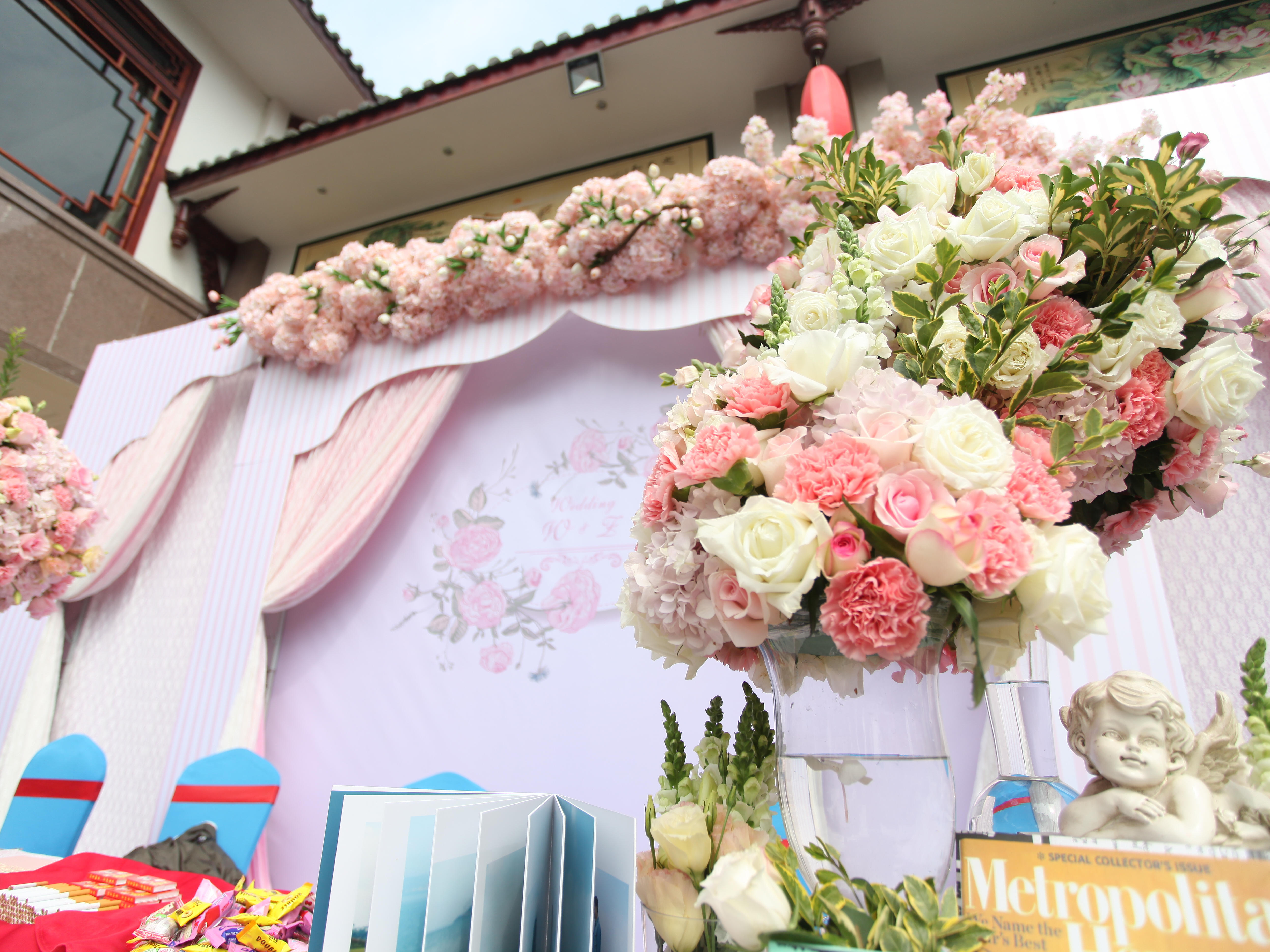 【曦妍婚礼】铜壶苑豪华灯光满场花艺还含四大金刚