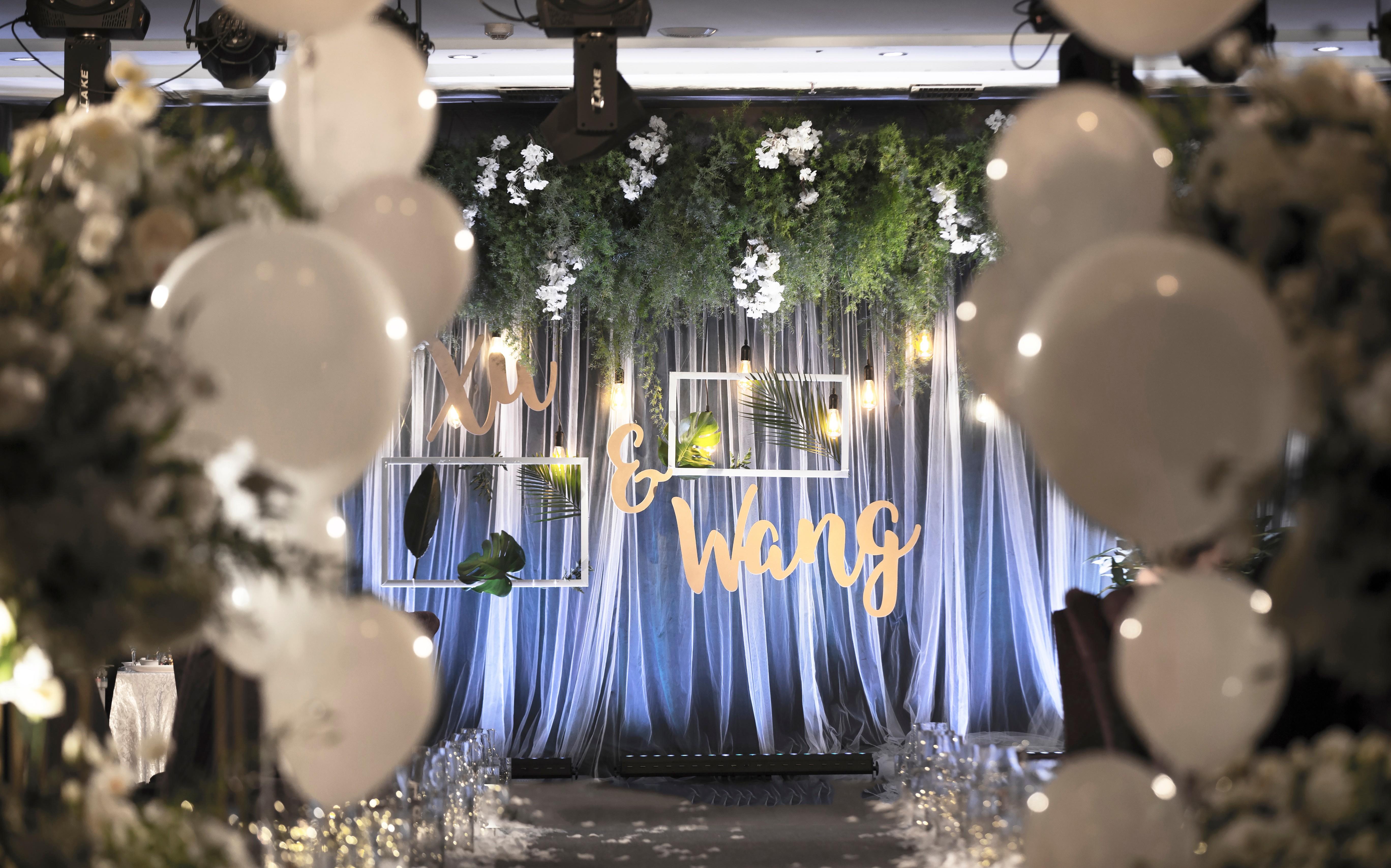 小清新森系淡蓝气球婚礼告白气球